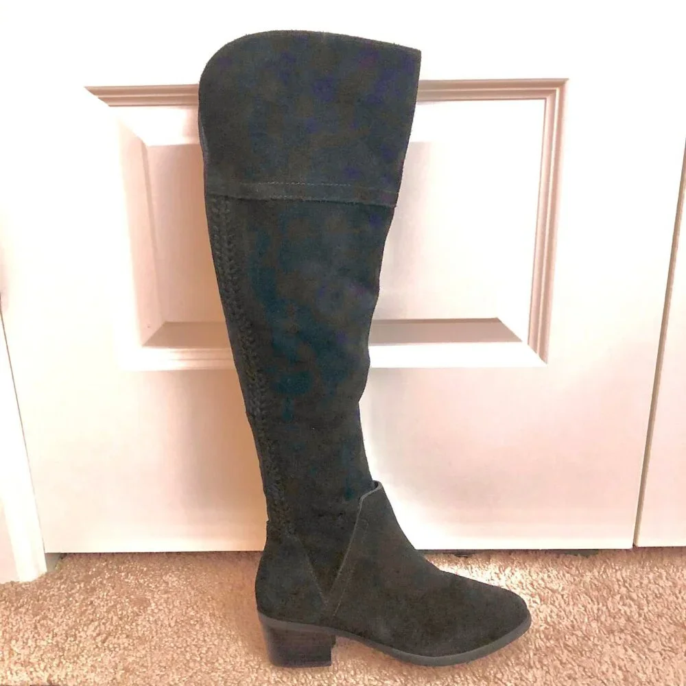 VINCE CAMUTO Bendra Tall Boot Over the Knee Black Suede 6 MSRP $238 NWOB